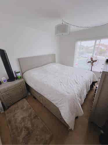 One bedroom with a shared bathroom.