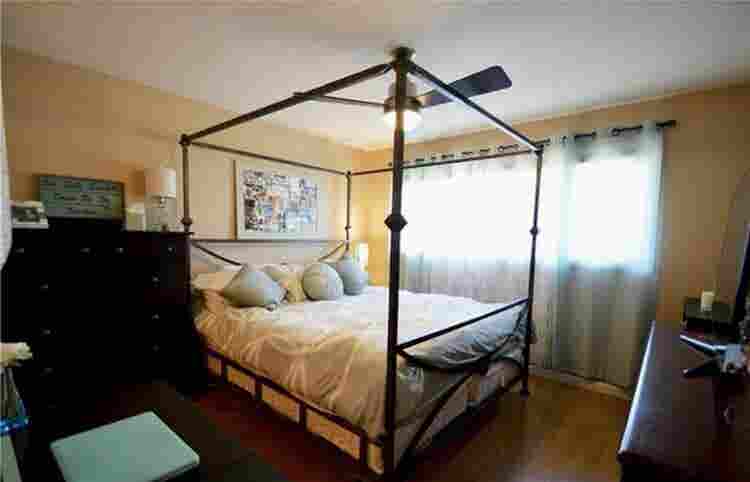 Spare bedroom with bathroom.