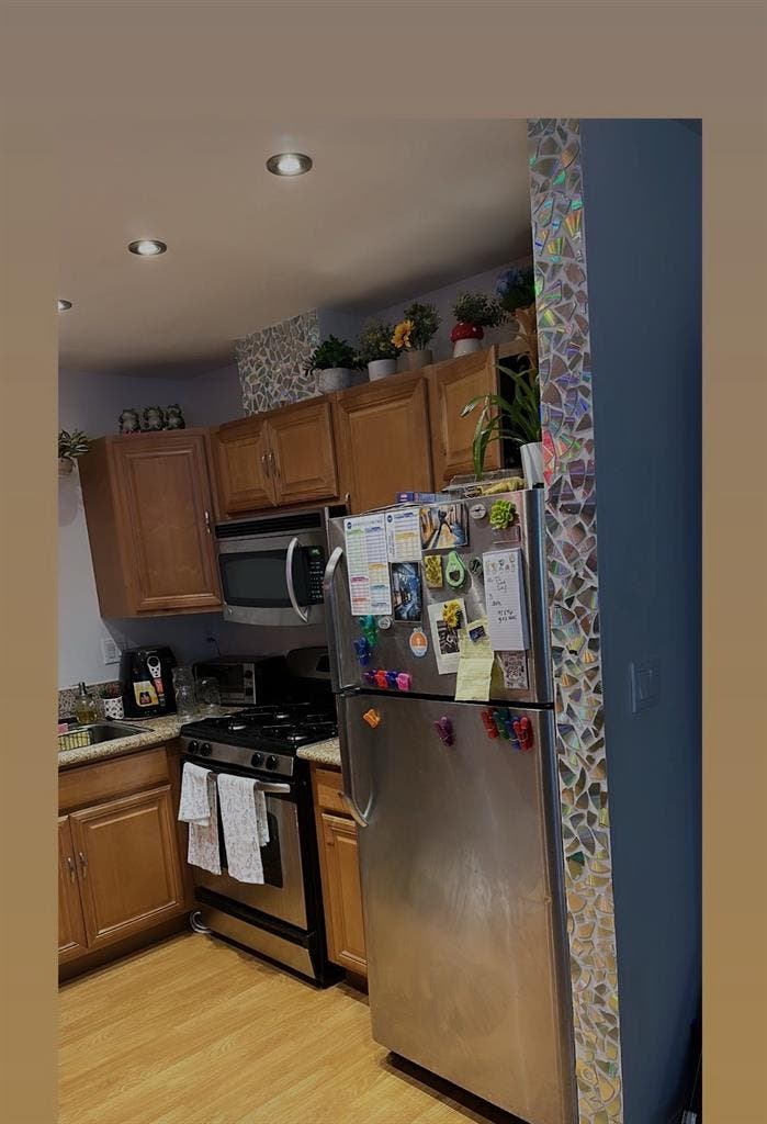 Spare bedroom with bathroom.