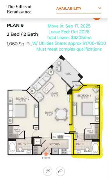 Share Dual Master Apartment