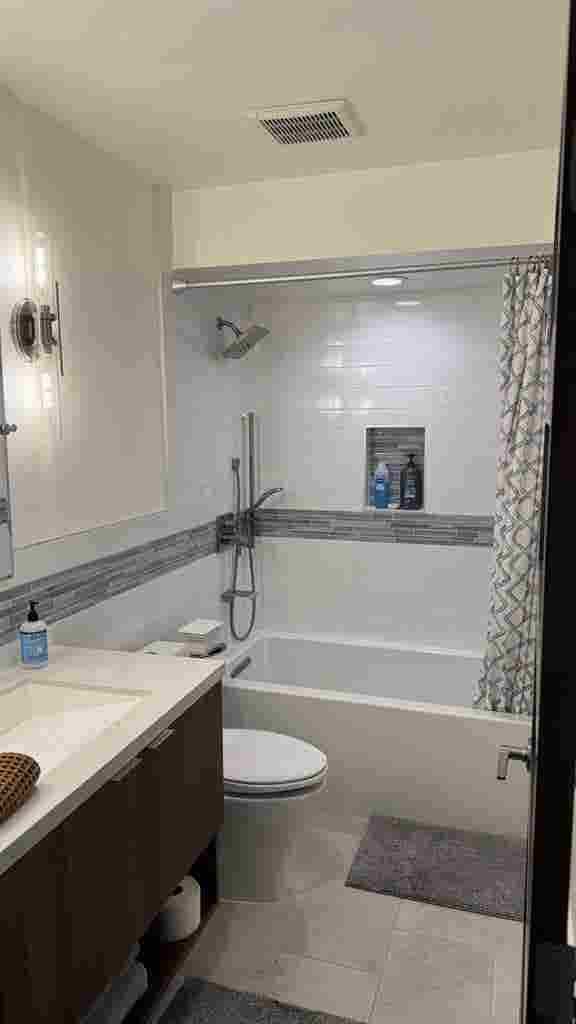 Private furnished bedroom and bath