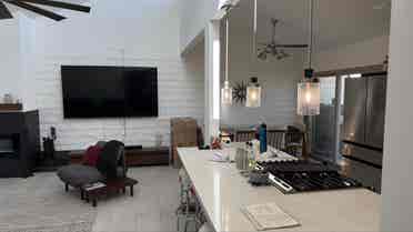 Private furnished bedroom and bath