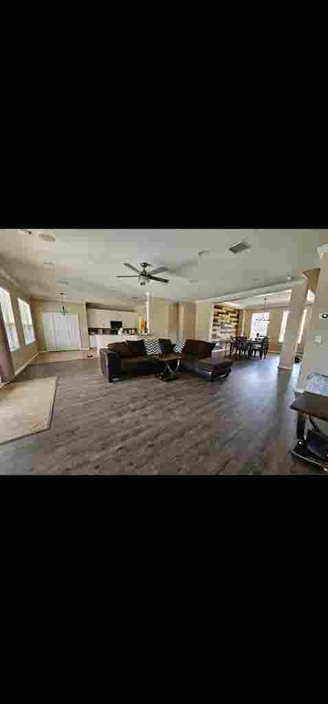 Large room with shared bathroom.