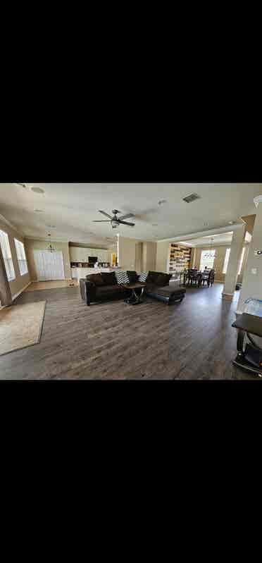 Large room with shared bathroom.