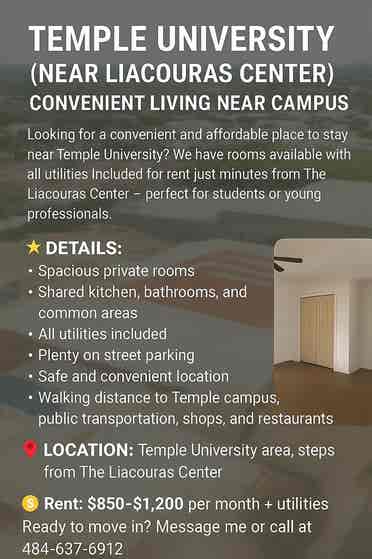 Rooms for Rent – Utilities Included