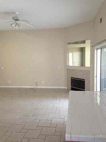 tile floors, vaulted ceilings
