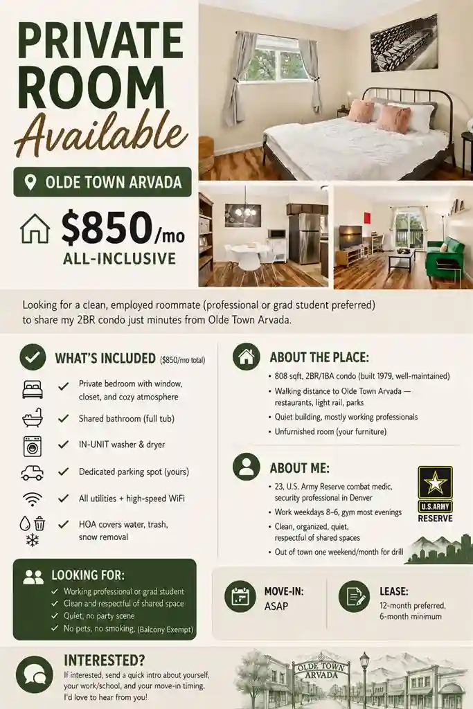 Private Room W/ Closet and Parking