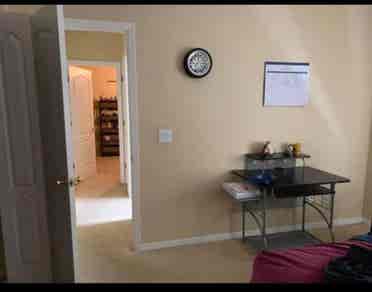a room with a shared bathroom