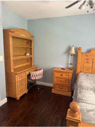 Furnished room with walking closet