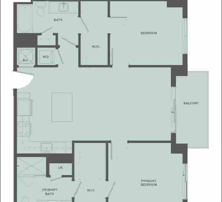 Master bedroom in b apartment.