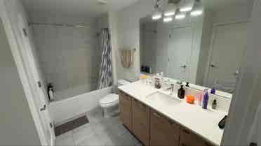 Master bedroom in b apartment.
