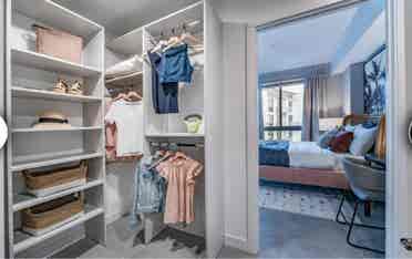 Master bedroom in b apartment.
