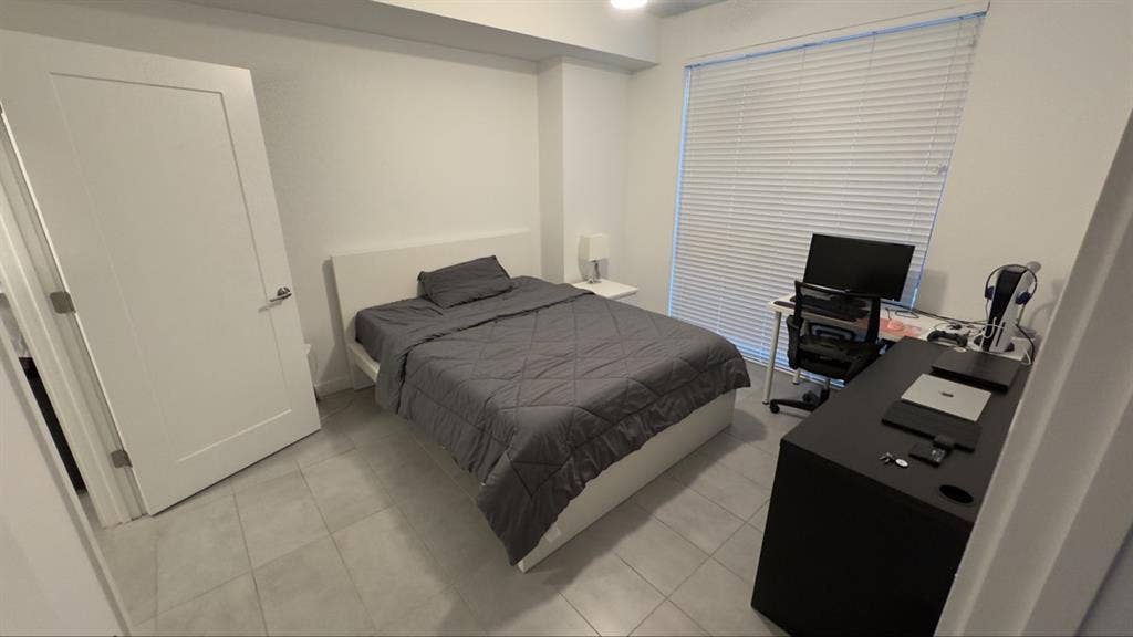 Master bedroom in b apartment.