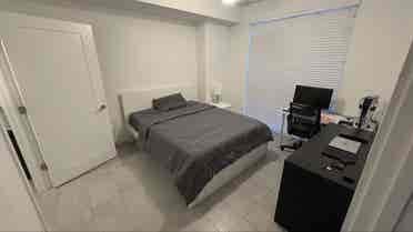 Master bedroom in b apartment.