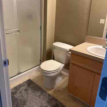 Basement bedroom with full bath