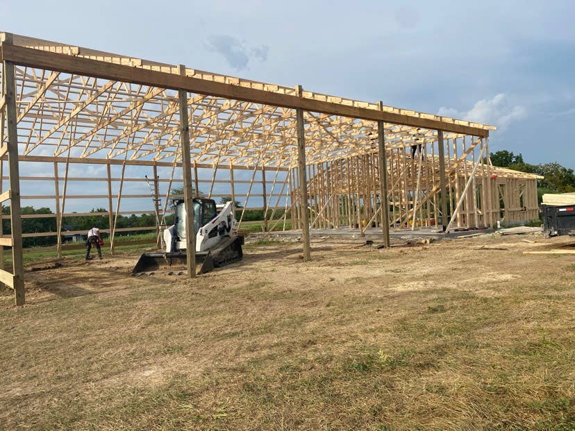 Farmland shouse under construction