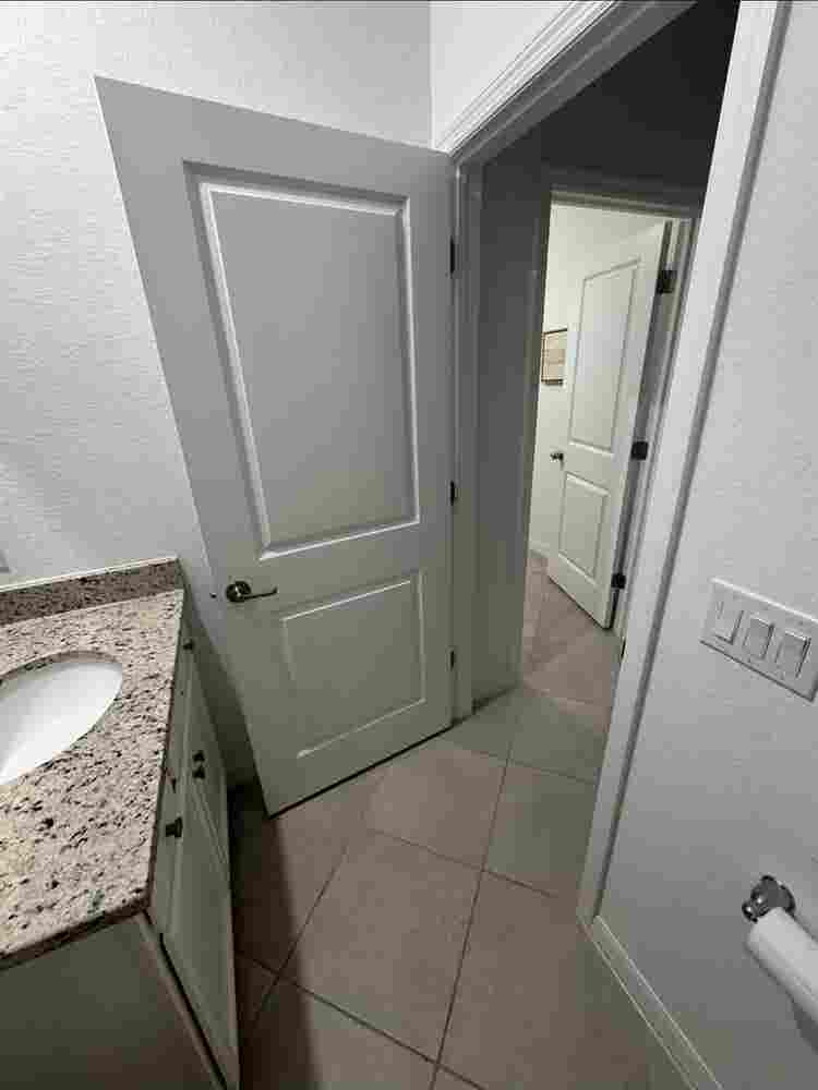 Room with private bathroom.