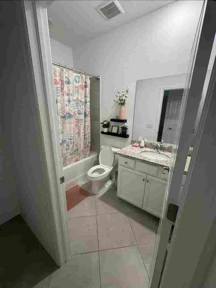 Room with private bathroom.
