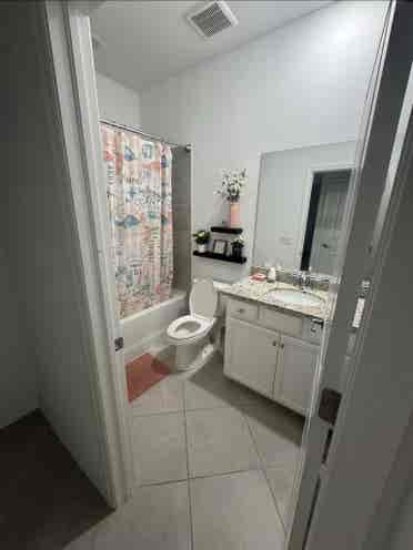 Room with private bathroom.