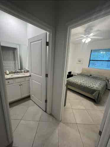 Room with private bathroom.