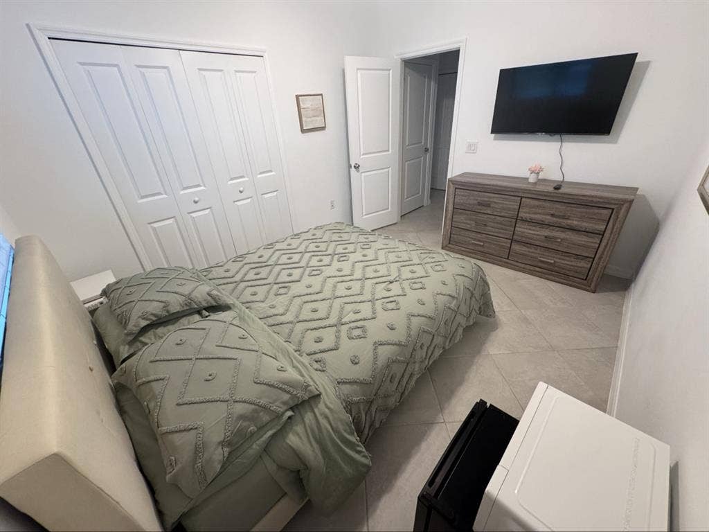 Room with private bathroom.