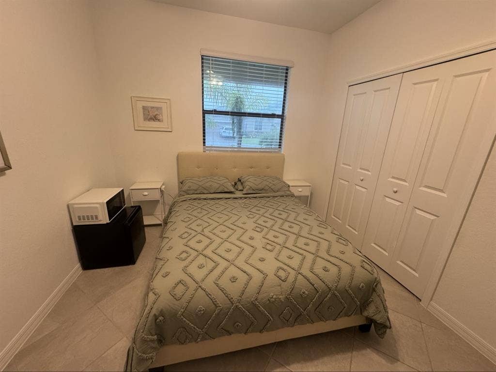 Room with private bathroom.