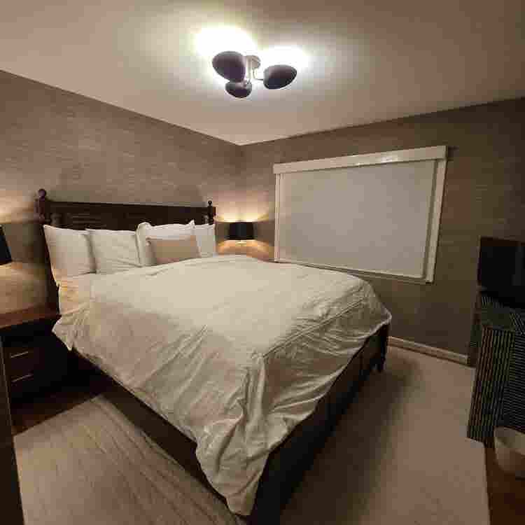 Fully furnished Cal King bedroom