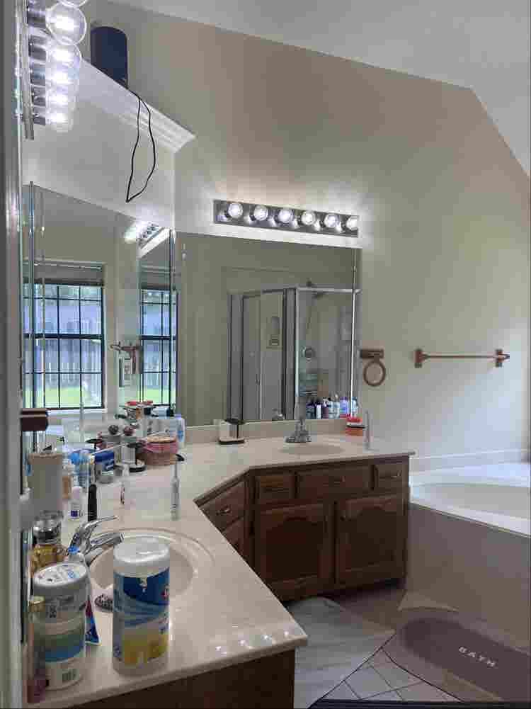 master bedroom and bathroom