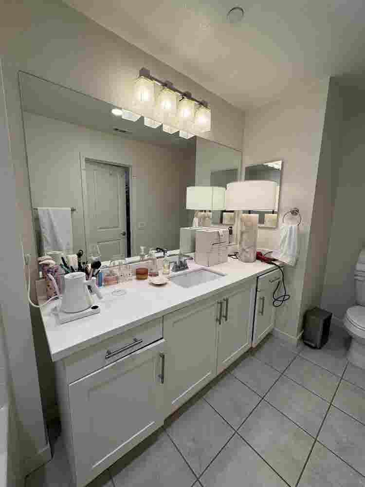 Large room with bathroom