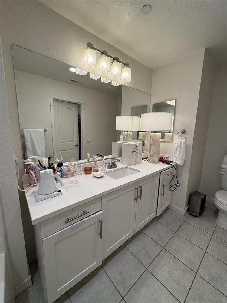 Large room with bathroom