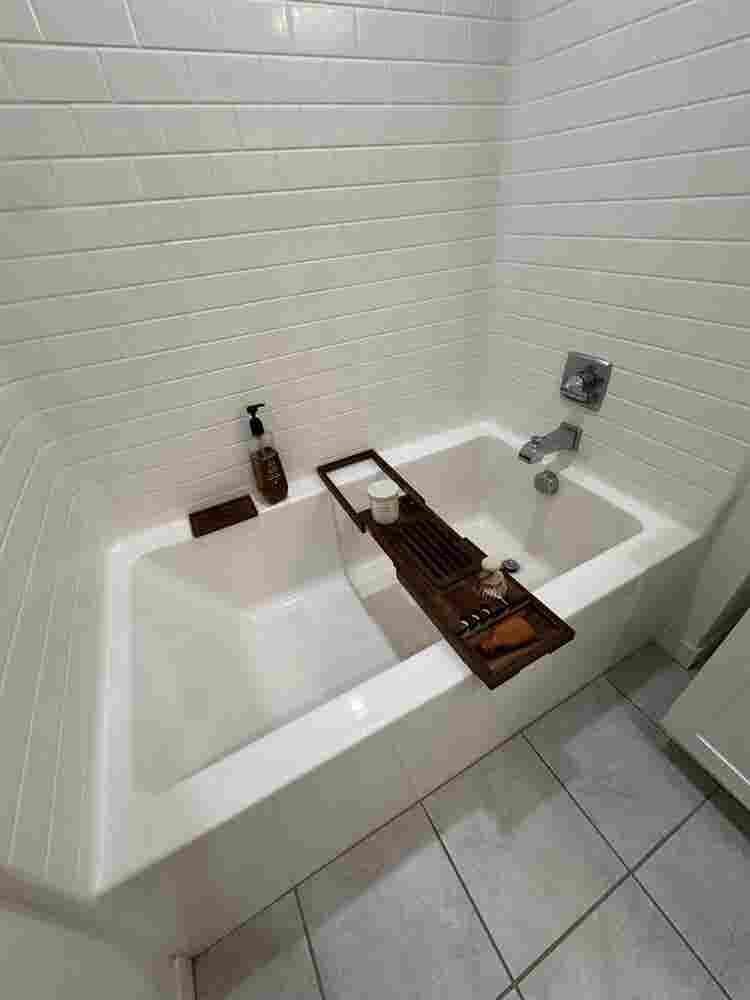 Large room with bathroom