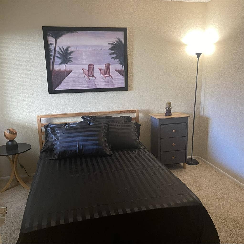 Own furnished bedroom Own bathroom