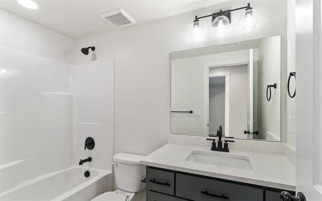 Room and restroom in the basement.