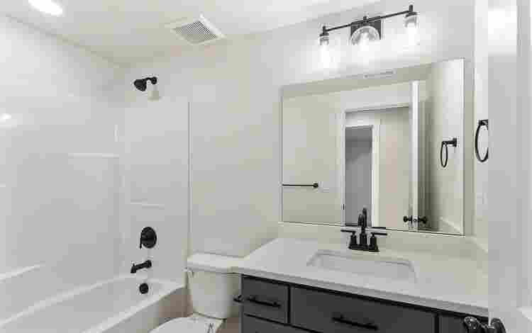 Room and restroom in the basement.