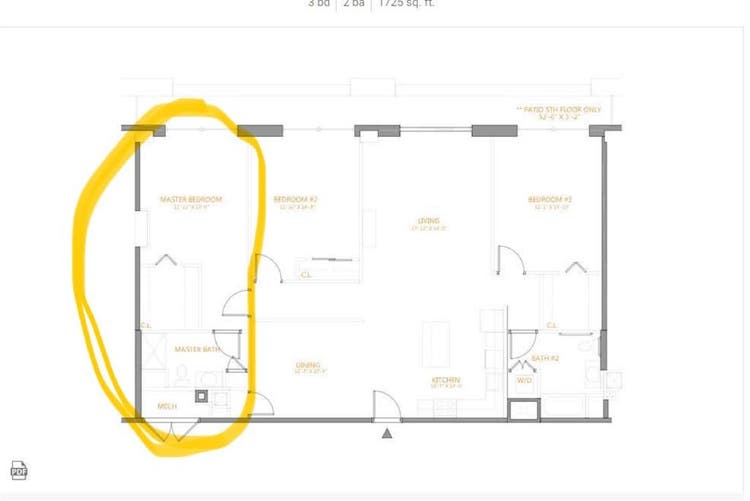 Spacious bedroom in Cast iron lofts