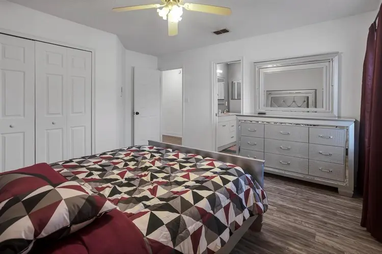 Clean house room has bathroom