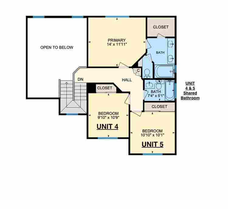 Private Rooms with Shared Bath