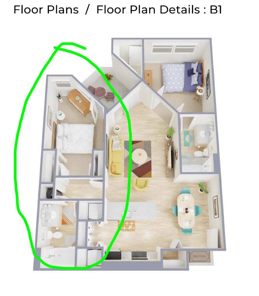 $ Private Master Bedroom