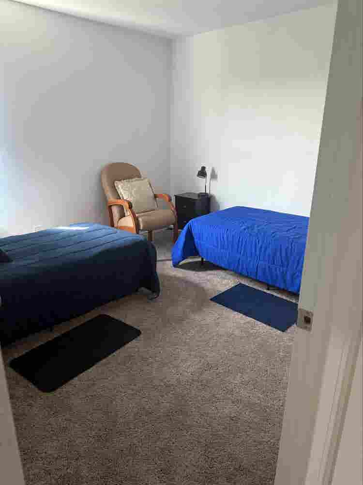 Locked private rooms for rent.