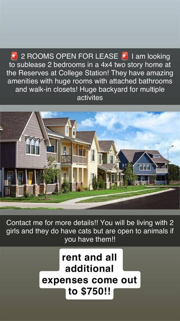 SUBLEASING 2 BEDROOMS!