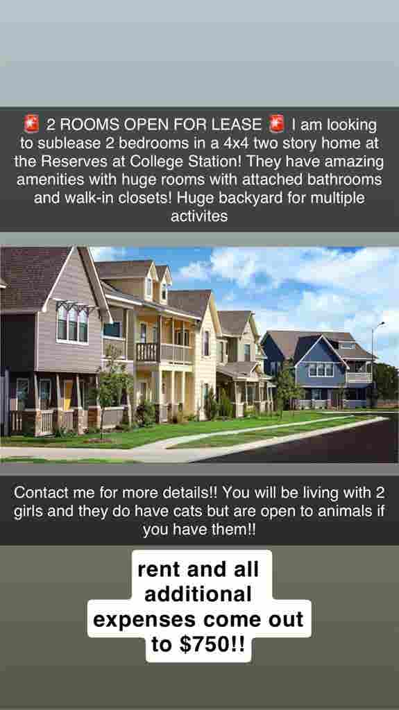 SUBLEASING 2 BEDROOMS!
