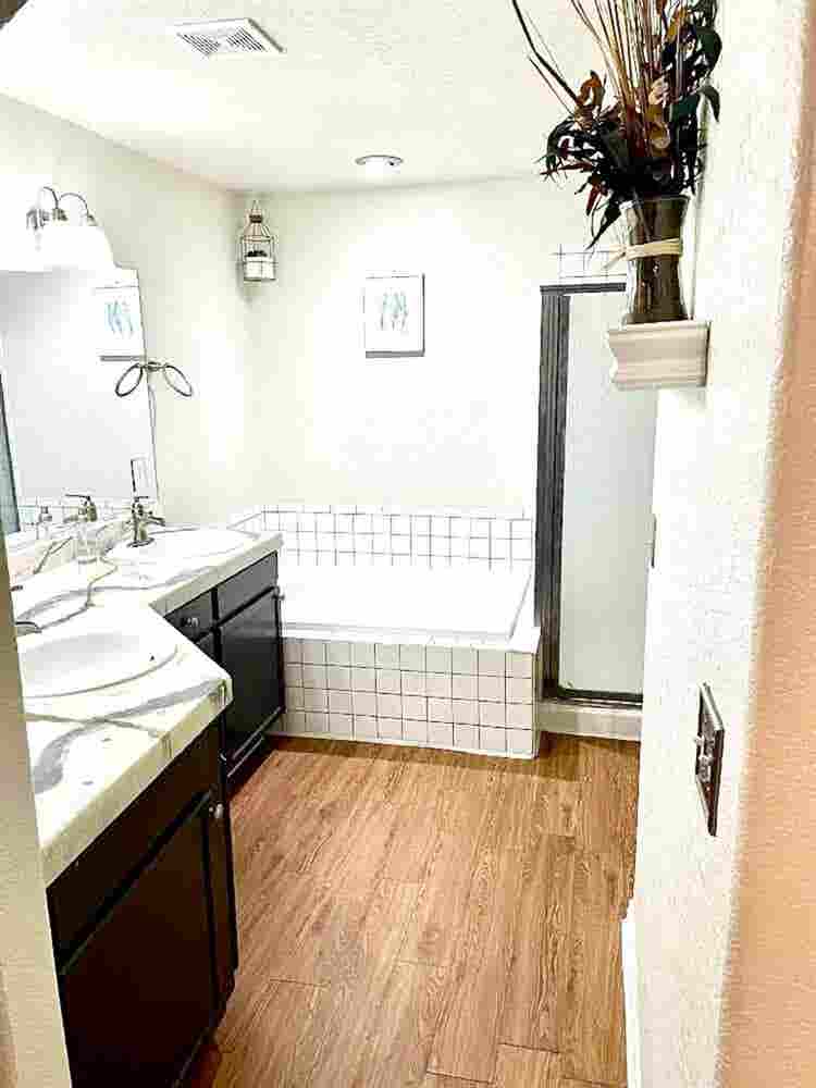 Master bedroom + walk-in bathroom
