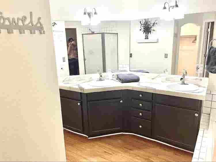 Master bedroom + walk-in bathroom