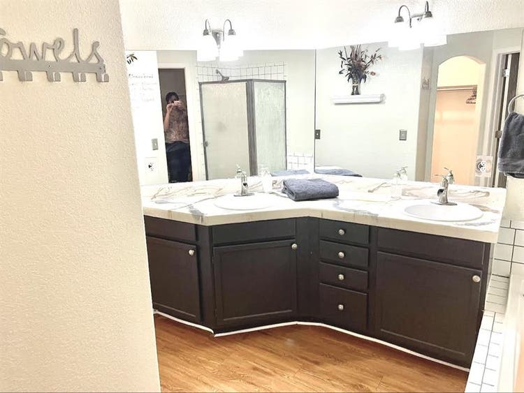 Master bedroom + walk-in bathroom