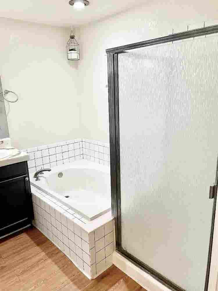 Master bedroom + walk-in bathroom