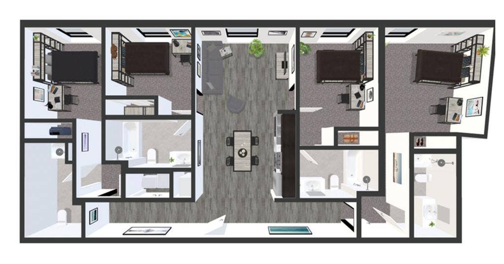 4 person apartment