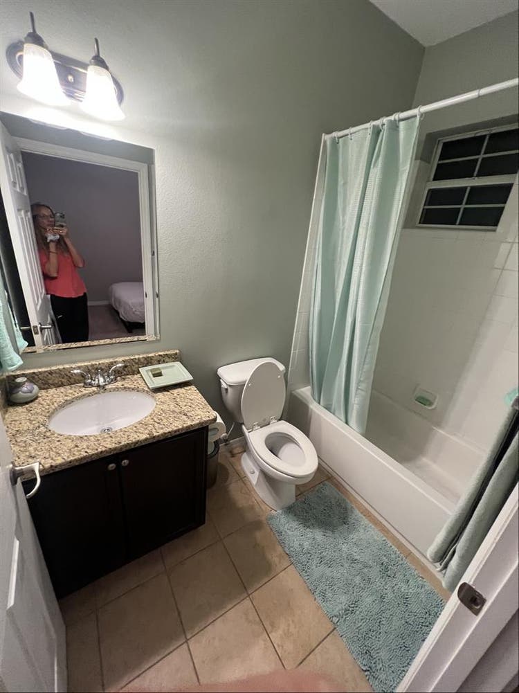 Lakefront room with private bath.