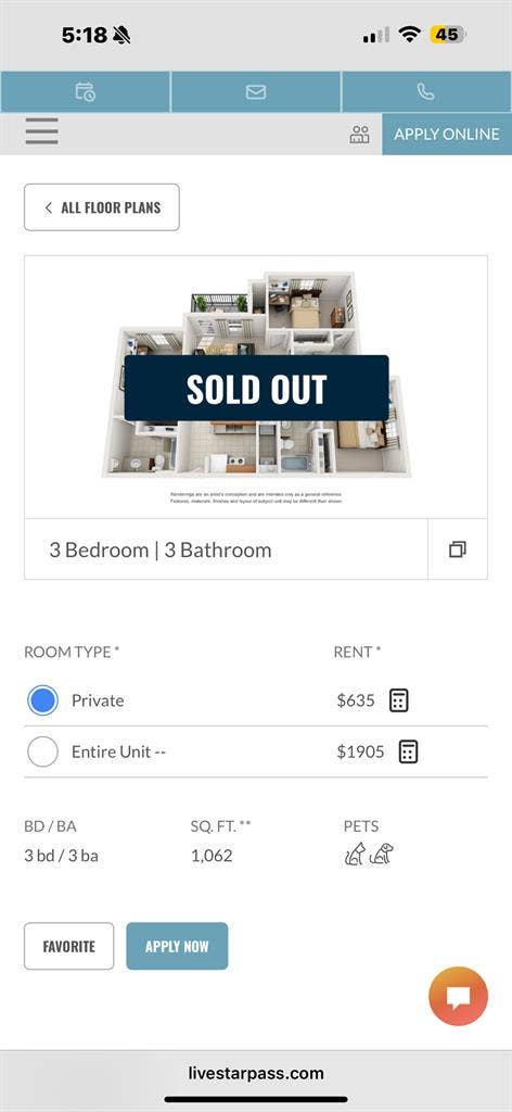 Spring sublease