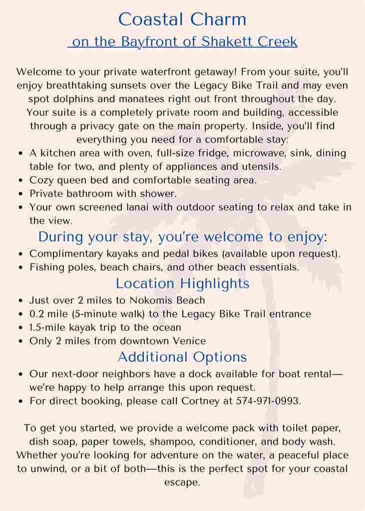 Nightly, Weekly Waterfront Suite