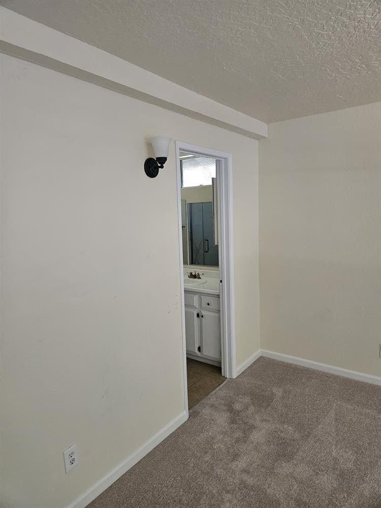 master bedroom and bathroom